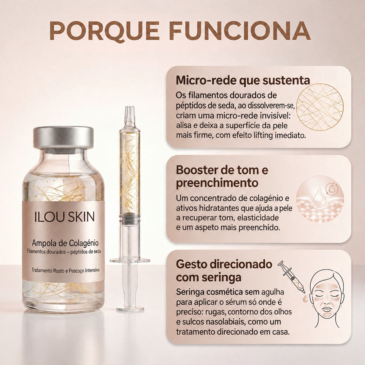 Ilou Skin Sérum Coreano de Péptidos de Seda